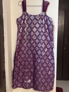 Elegant Purple Embellished Kurta Set