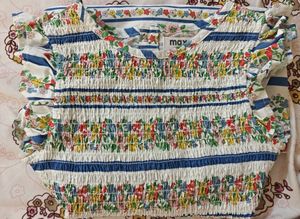 Boho Floral Print Smocked Dress