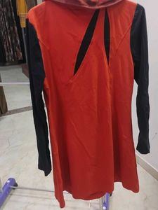 Red &amp; Black Embellished Tunic Top