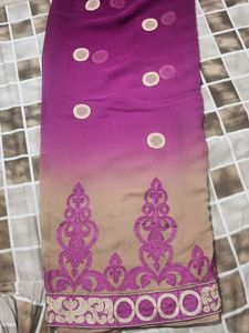 Elegant Purple Ombre Embroidered Saree