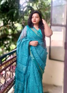 Beautiful Teal Blue Saree