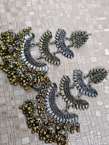 Oxidised Jhumka Earrings