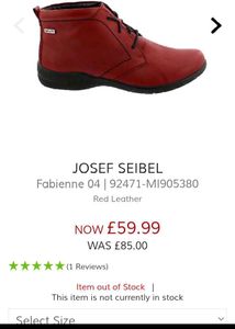 Josef Seibel Red Leather Ankle Boots