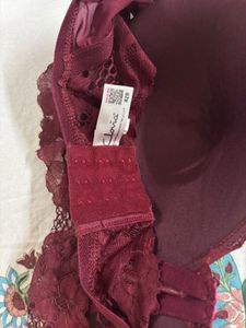 Maroon Lace Bra and Green light padded br