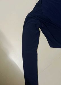 Navy Tie- Long Sleeve Shrug