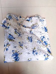 Floral Print Kurta with Embroidery