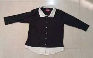 Chic Black & White Button-Down Top