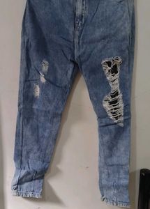 Ripped Blue Denim Jeans