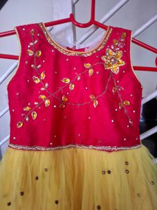 Beautiful Yellow &amp; Red Party Dress