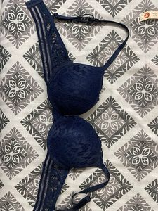 Navy Blue Lace Bra