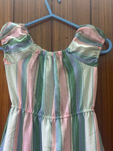 Striped High-Low Dress