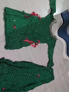 Green Sequined Punjabi shrara suit