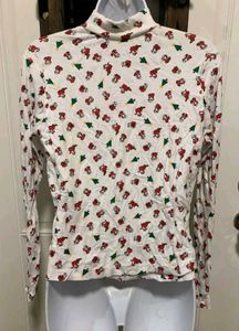 Festive Santa &amp; Tree Turtleneck Top