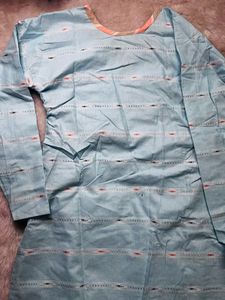 Stylish Blue &amp; Peach Kurta Set