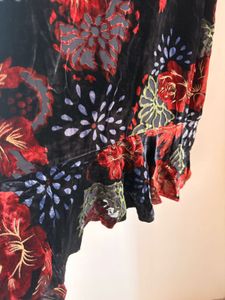Black Floral Velvet Mini Dress