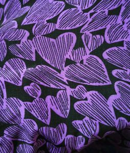 Vibrant Purple Heart Pattern Top