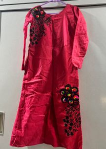 Elegant Embroidered Pink kurta