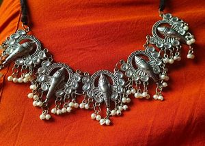 Boho Elephant Choker Necklace+free studs