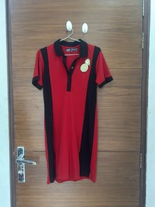 Red &amp; Black Polo Dress