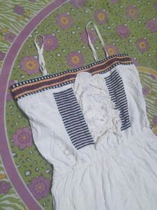 White Ruffle Strappy jumpsuit