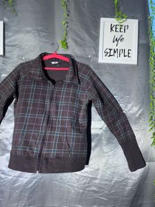 Plaid Zip-Up Jacket
