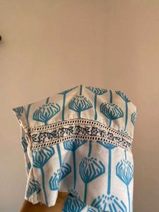 Blue Printed Kurta Set