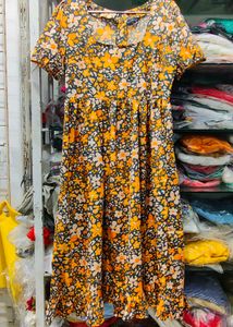 Floral Print Square Neck Dress