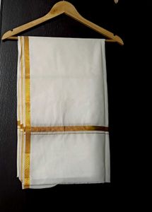 Traditional Dhoti with Golden Border