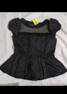 Elegant Black Peplum Top