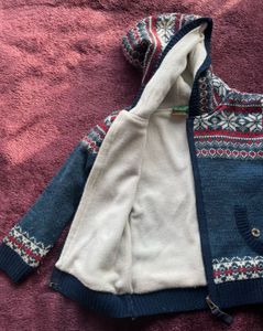 Kids Fair Isle Unisex Knit Zip Hoodie - Ultra warm