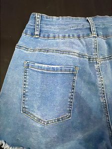 Distressed High-Waisted Denim Shorts