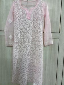 Premium Baby Pink Chikankari Kurti
