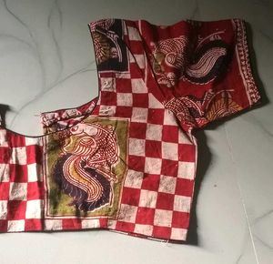 GentlyUsed Unique Red&amp;White Printed Blouse-36"Bust