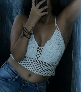 🤍 White Crochet Halter Crop Top | Boho