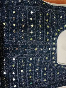 Embroidered Mirror Work top and lehanga skirt set