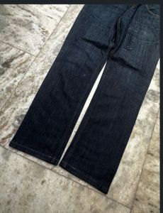 Y2K Smog Denim Dark Wash Straight-Leg Jeans