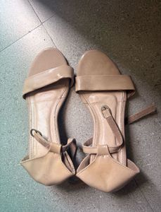 Chic Beige Block Heel Sandals