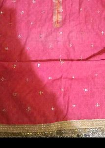 Vibrant Red Kurta with Playful Print
