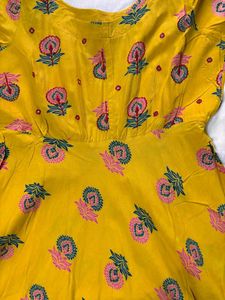 Vibrant Yellow Floral Maxi Dress