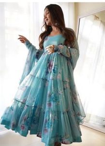 Floral Print Anarkali Kurta Set