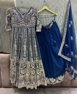 Embroidered Blue Lehenga Choli Set