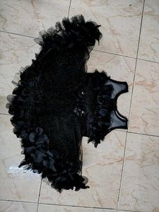 New Black Embellished kids frock