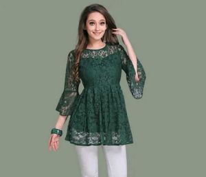 Elegant Green Lace Tunic Top