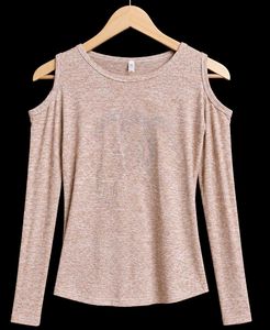 Cold Shoulder Cut-Out Blouse with Embellished Desi