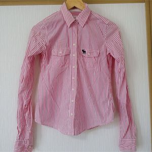 Abercrombie &amp; Fitch Pink Striped Button-Up Shirt