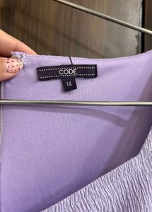Chic Purple Puff Sleeve Midi Dress