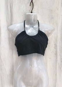 Black Halter Neck crop top