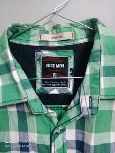 Men's Green Checkered Casual Shirt