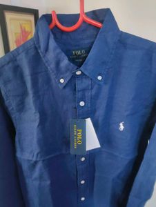 NEW Ralph Lauren Blue linen Shirt