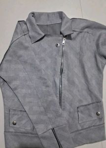 Stylish Grey Biker Jacket